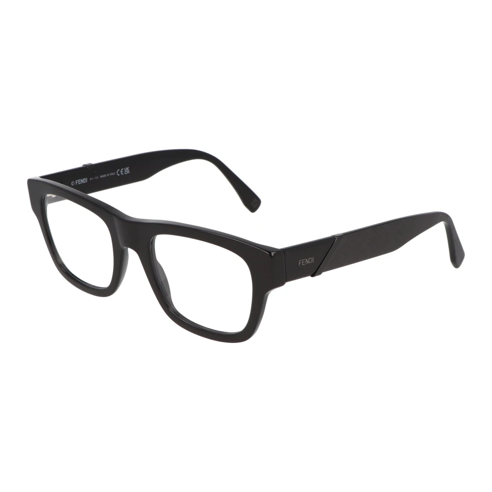 Fendi Unisex Black Square Acetate Eyeglasses - Glasses - 53 Mm - Accessories