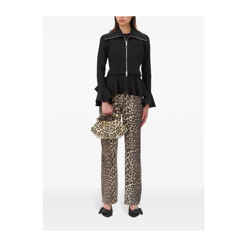 Ganni Zwarte Mouwloze Rits Sweater Black Dames