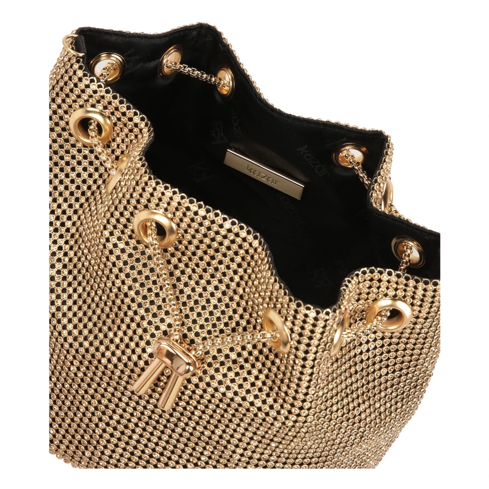 Kazar Gouden glanzende ketting handtas Yellow Dames