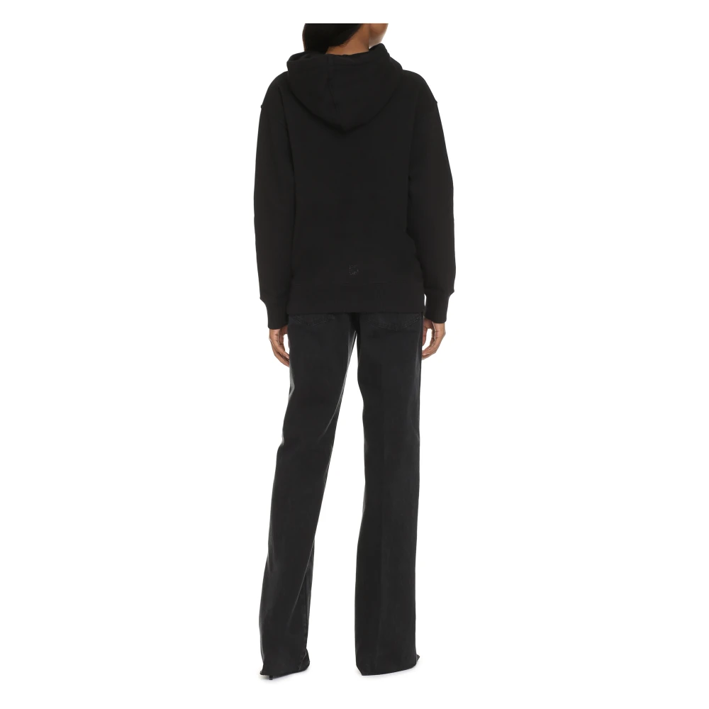 Givenchy Katoenen hoodie met geribbelde randen Black Dames