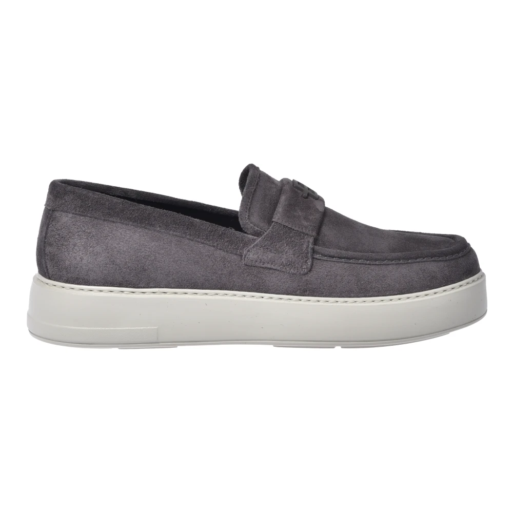 Baldinini Homme Gris Chaussures, Taille: 41 Eu Mocassins En Daim