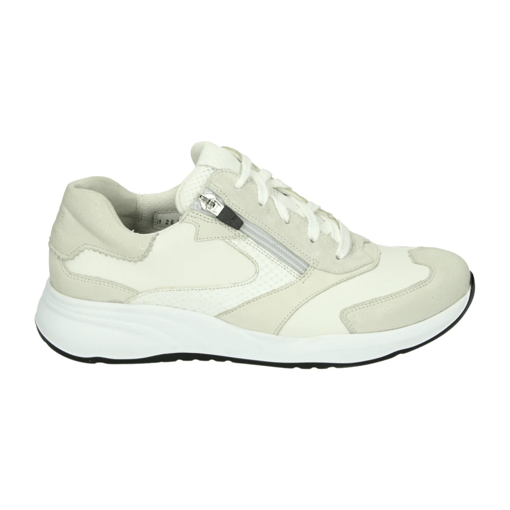 Durea Sportieve Lage Damesschoenen Patroon Dames Schoenen Beige