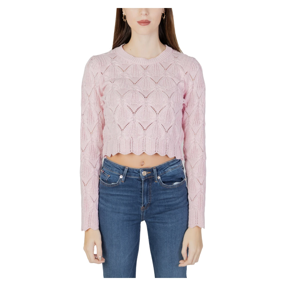 Only Gebreide Crop Sweater voor dames Pink Dames