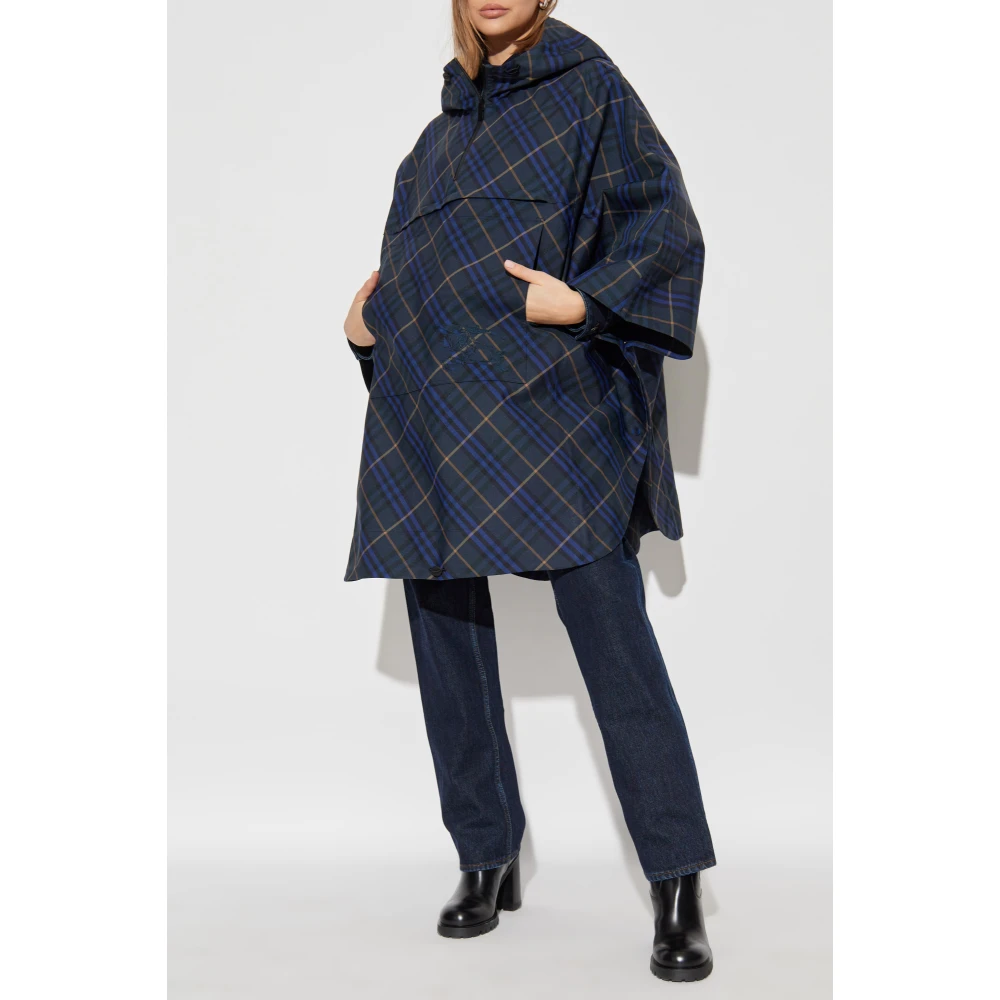 Burberry Geruite Poncho Blue Dames