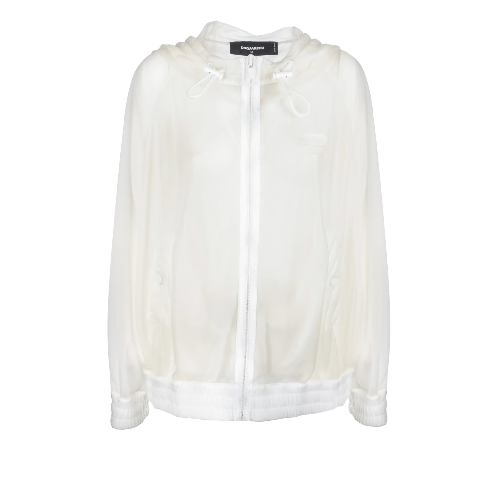 Dsquared2 Transparante Witte Sweatshirt Oversized Fit White Dames