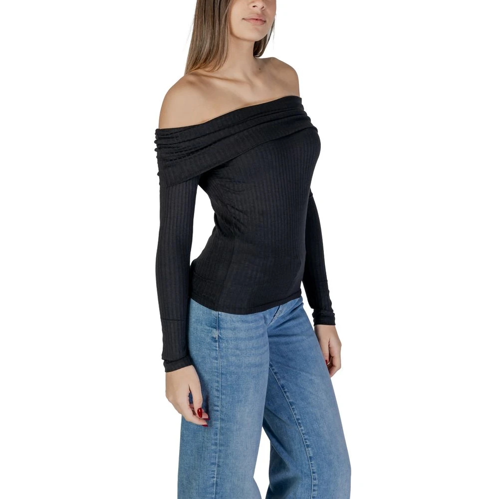 Jacqueline de Yong Zwarte Viscose Tops & T-Shirt Black Dames