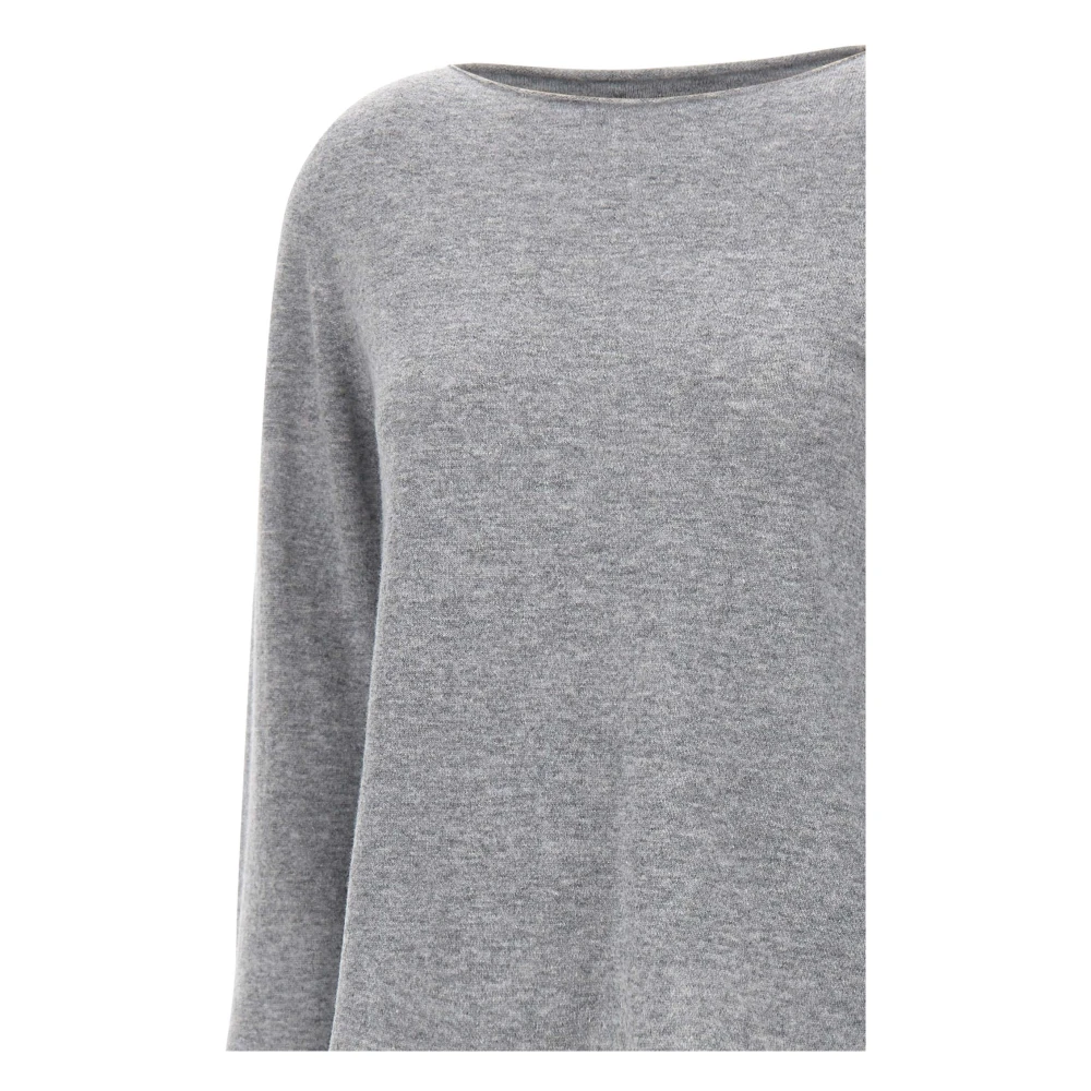 Kaos Wol Boothals Trui Grijs Gray Dames