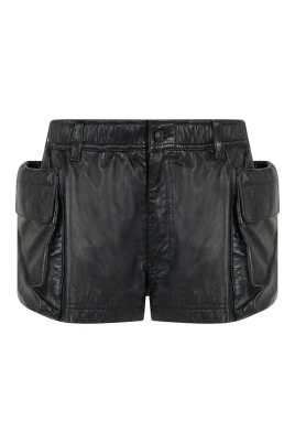 Cargo shorts i läder