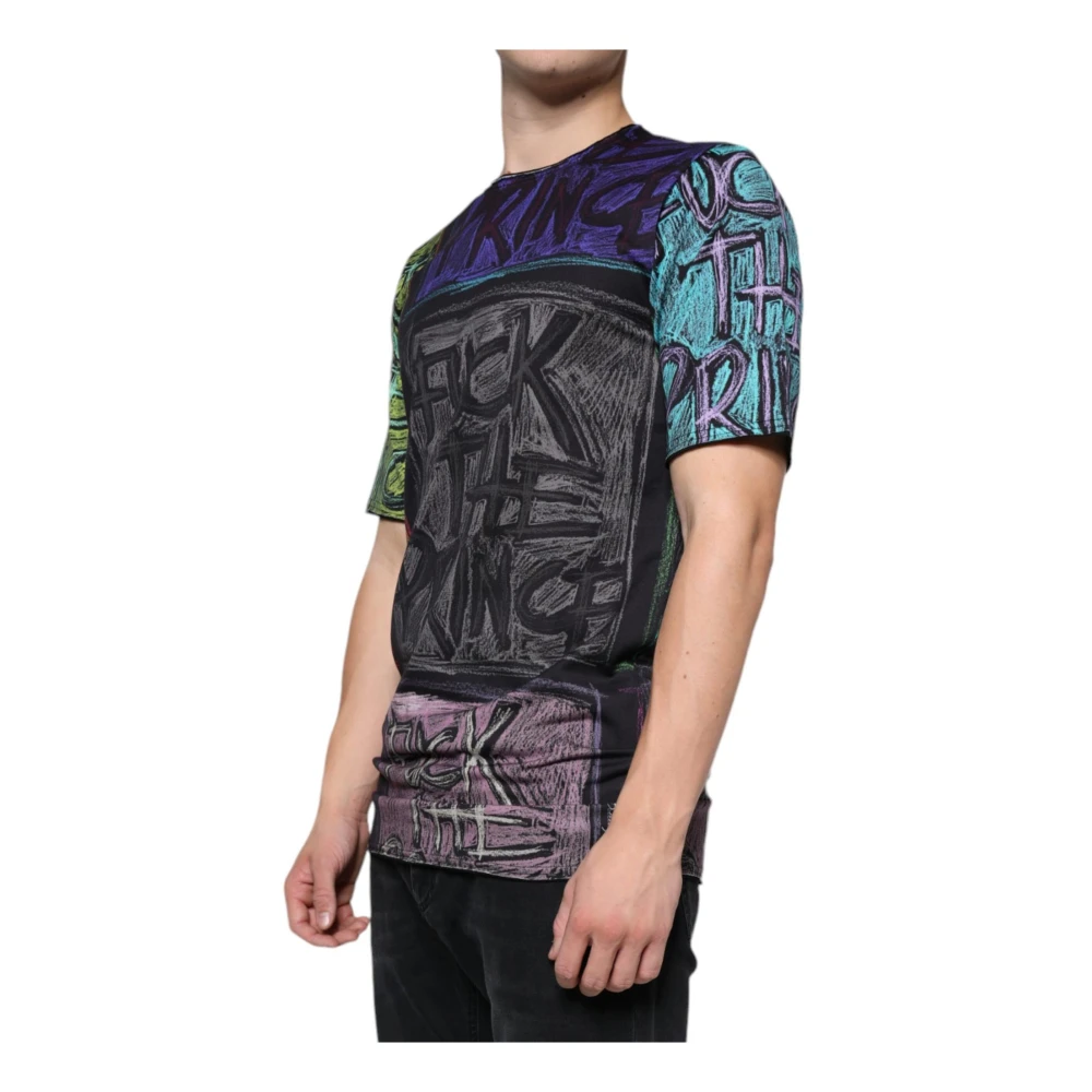 Dolce & Gabbana Multicolor Grafische Print Katoenen T-shirt Multicolor Heren