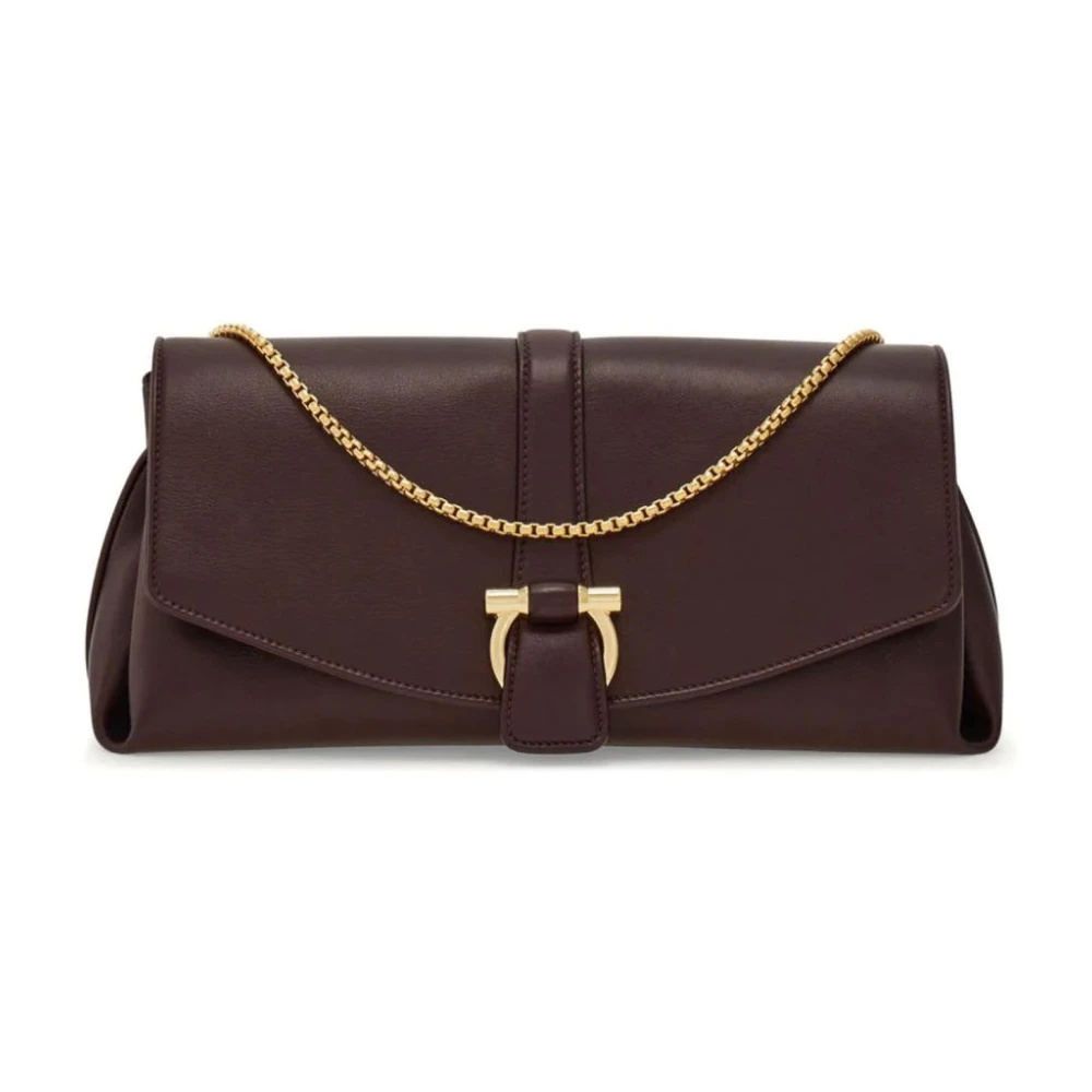 Salvatore Ferragamo Bordeaux Schoudertas met Klep Red Dames