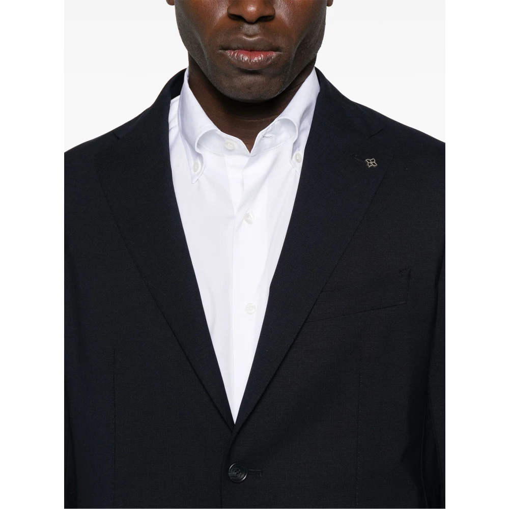 Tagliatore Navy Blue Wool Suit Dress Blue Heren