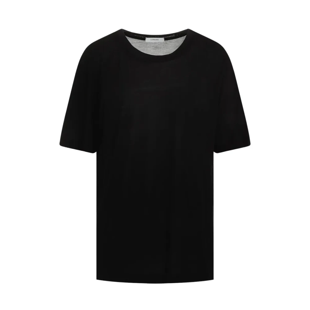 Lemaire Zwart Zijden Crew Neck T-shirt Black Heren