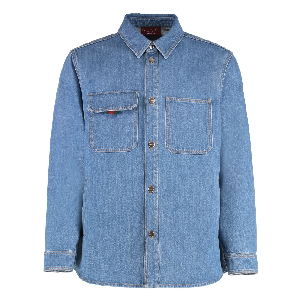 Gucci Blue Denim Shirts, Male, M, Denim Shirt