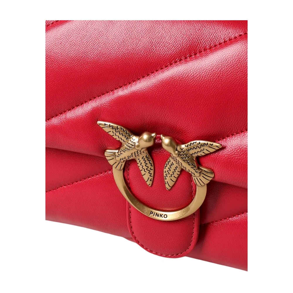 pinko Nappa Leren Tas Red Dames