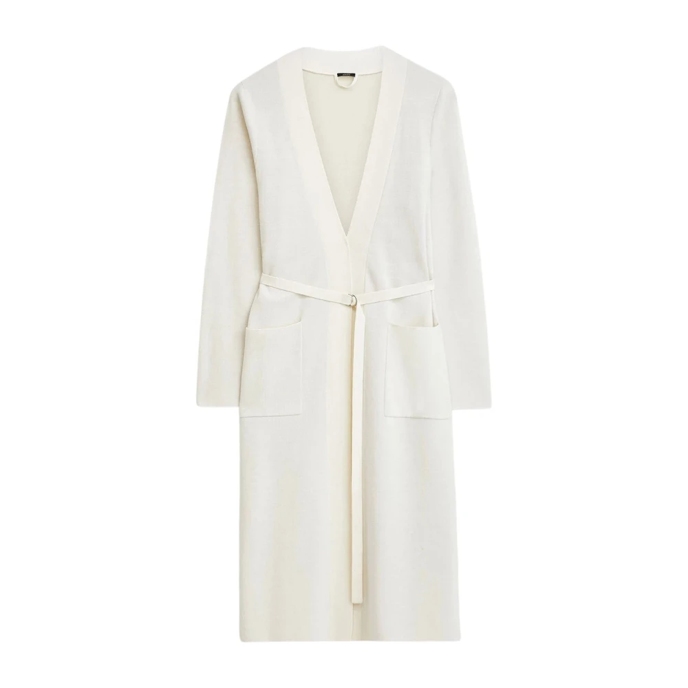 Joseph Zijde Wol Lange Vest Ivoor Combo Beige Dames