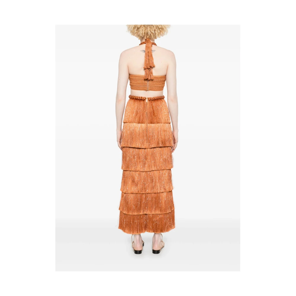 Patbo Oranje Mouwloze Cut-Out Jurk Orange Dames
