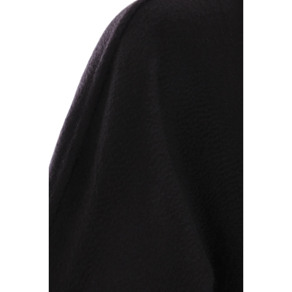 Max Mara Zwarte Cashmere Wrap Coat Black Dames