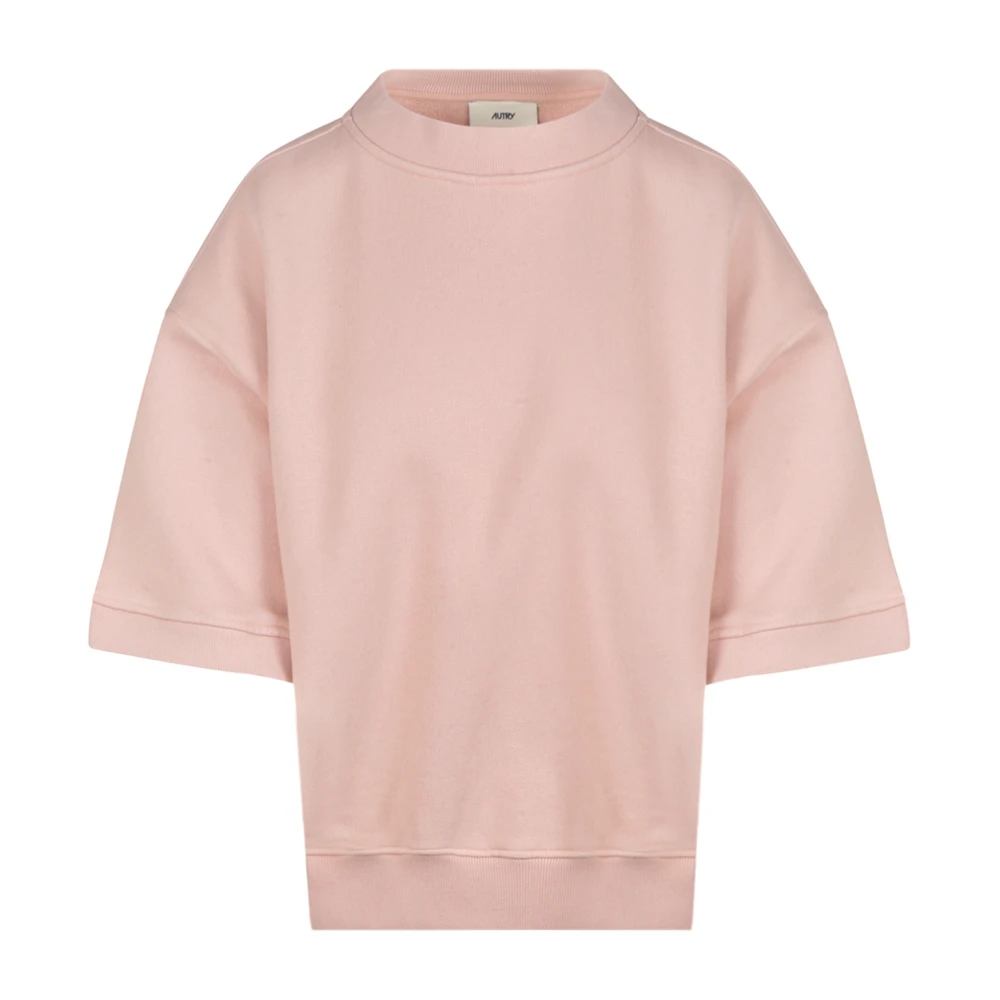 Autry Katoenen sweatshirt met geborduurd logo Pink Dames