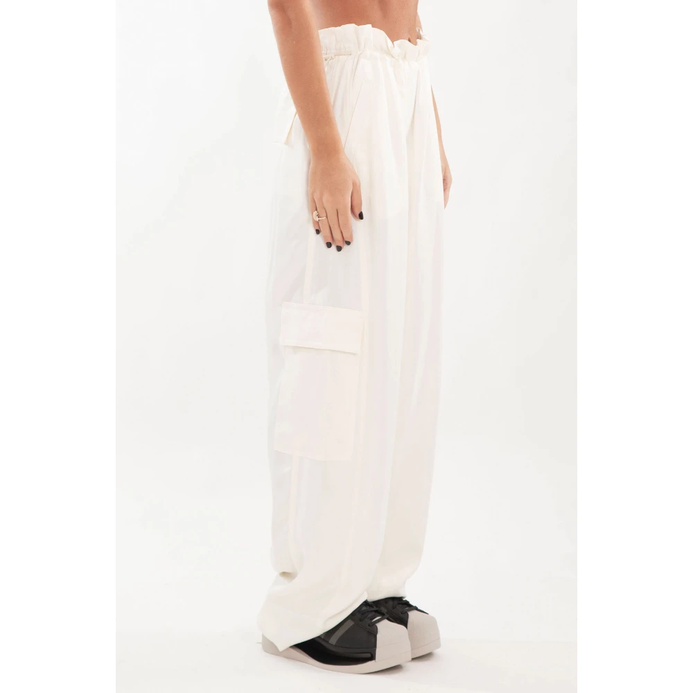 Lacoste Stijlvolle Rayon Cargo Broek White Dames