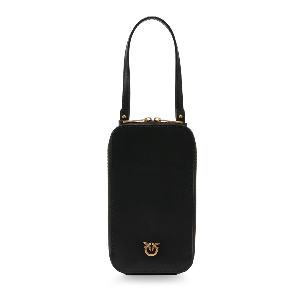 Pinko Zip-Around Leather Smartphone Case - Female - Headphones - Black - One Size - Accessories