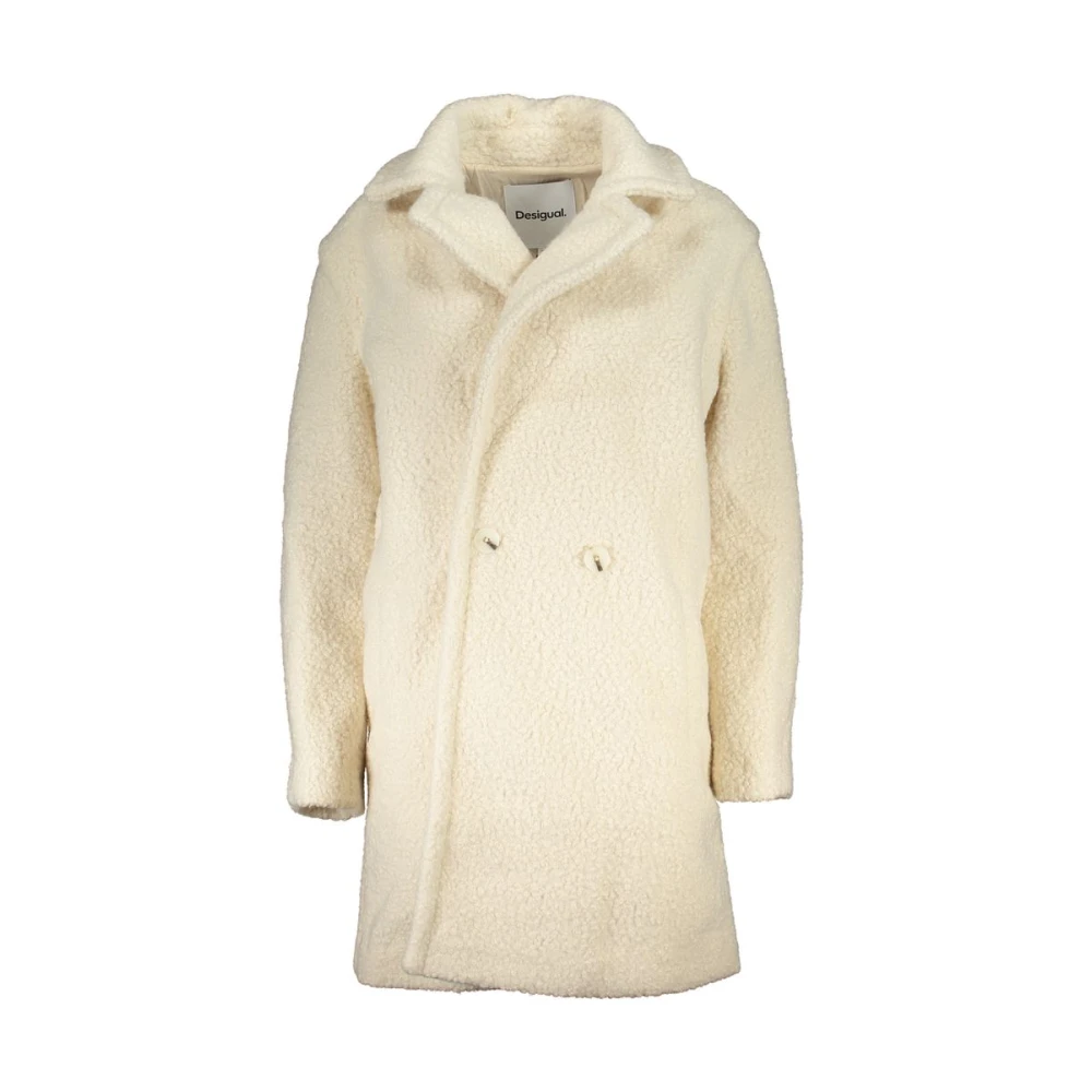 Double-breasted bouclé coat - WHITE - XL - Image 3