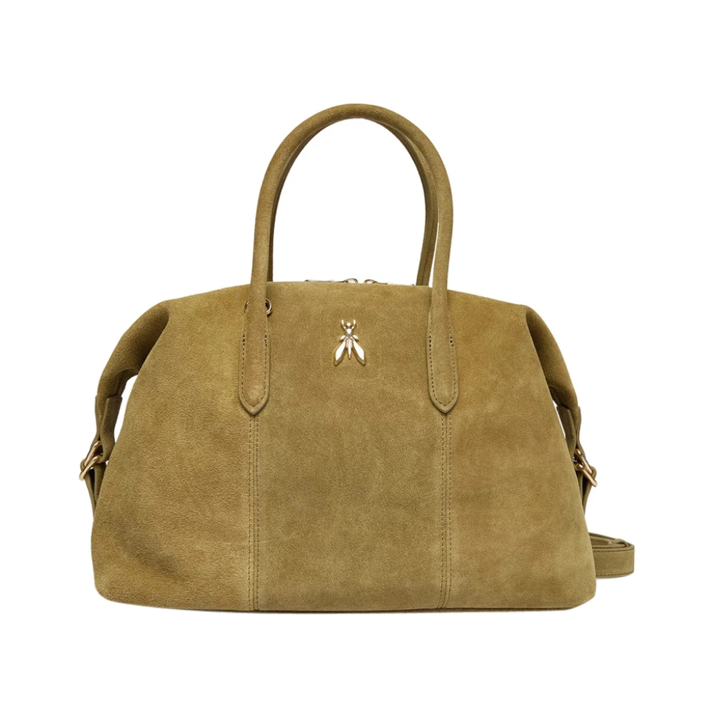 Patrizia Pepe Femme Vert Sacs, Taille: One Size Suede Tote Bag