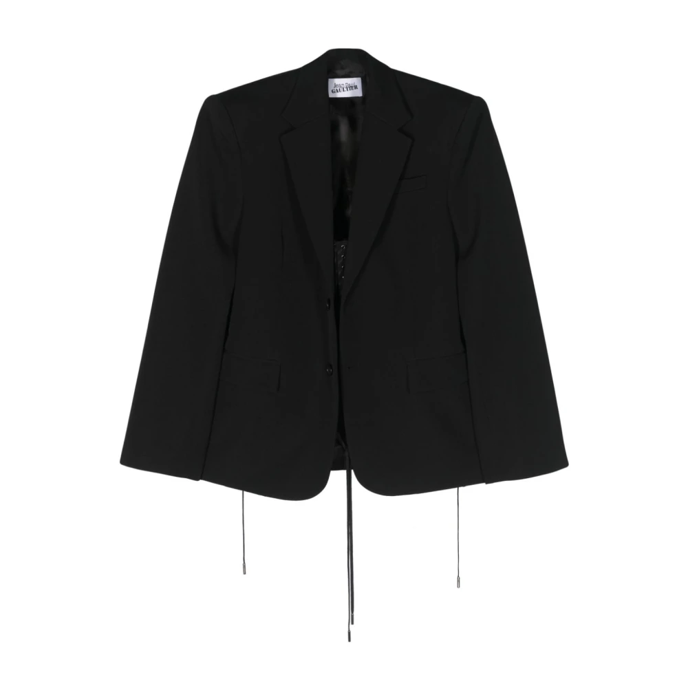 Jean Paul Gaultier Zwarte Korset Tailored Jacket Black Dames