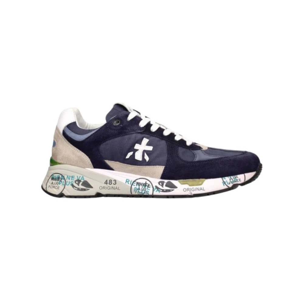 Premiata Mase Sneakers in Gemengde Texturen Blue Heren