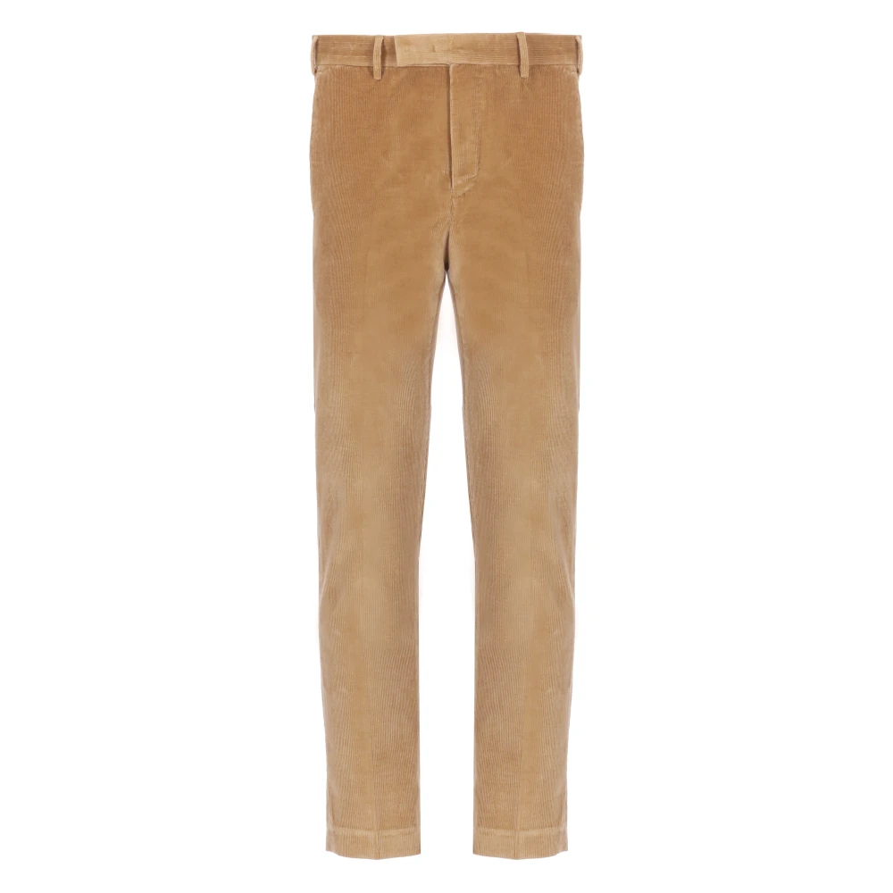PT Torino Bruine Slim-Fit Katoenen Broek Brown Heren