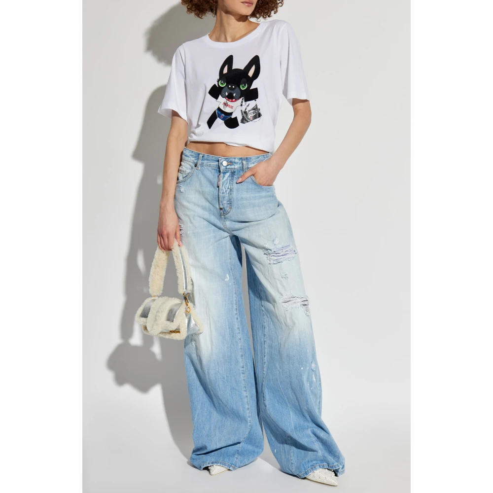Dsquared2 Bedrukt T-shirt White Dames