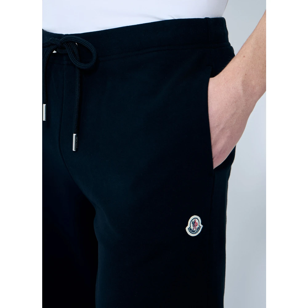 Moncler Logo Track Pant met elastische zoom Black Heren