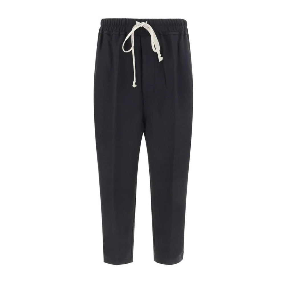 Rick Owens Boot-Cut Wollen Broek met Trekkoord Taille Black Dames