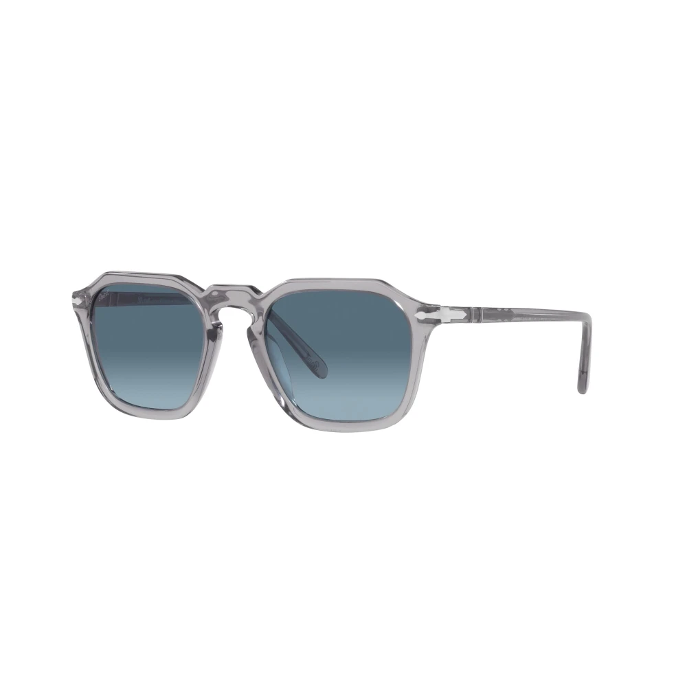 Persol Unisex Gray Sunglasses,, Grey/Blue Shaded Sunglasses Medium