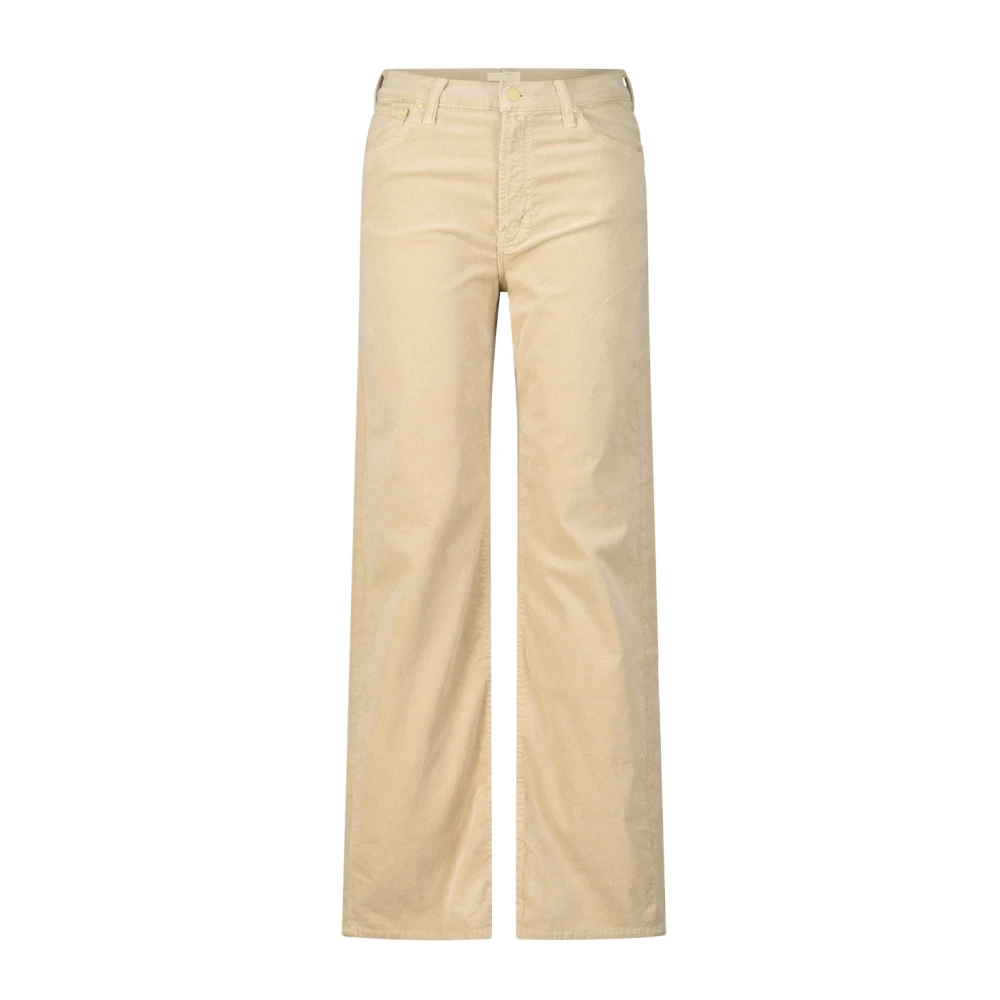 Mother Beige Corduroy Straight Leg Jeans Beige Dames