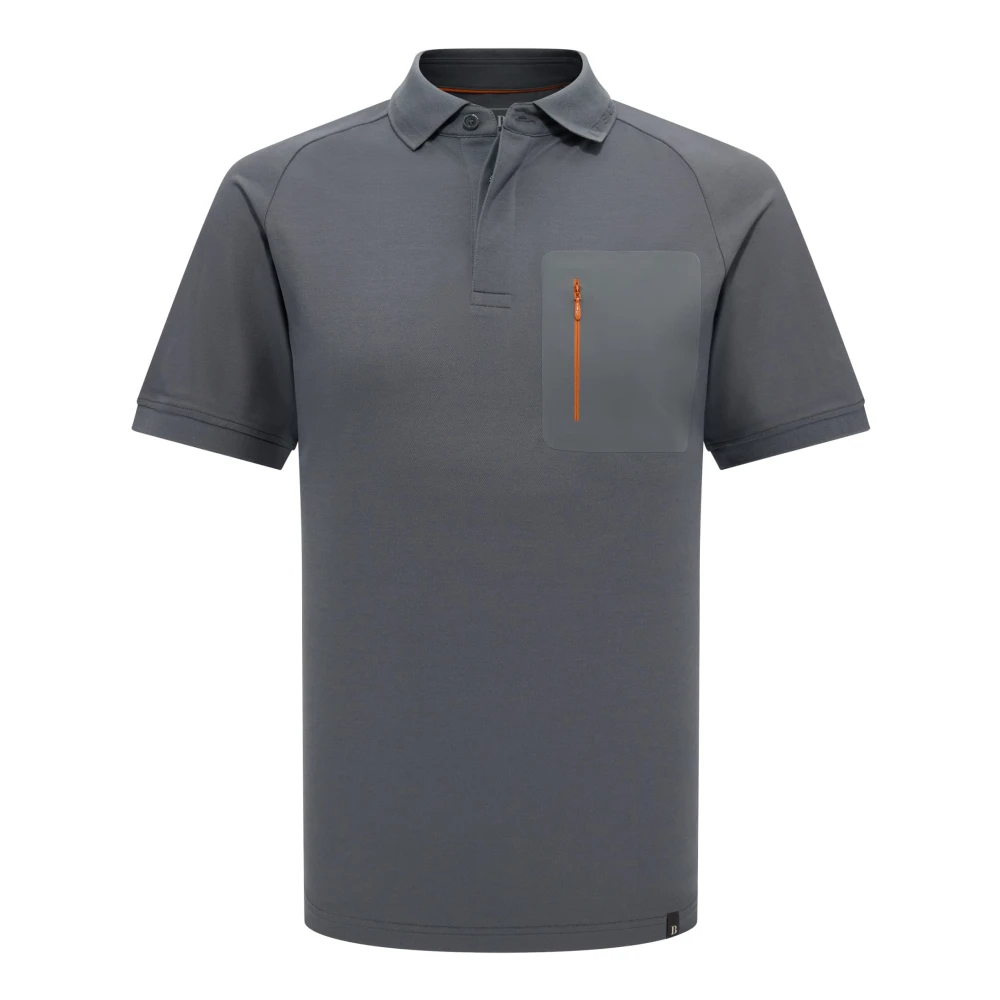 Boggi Milano B Tech Cool Jade-Fresh Piqué Polo Shirt Gray Heren