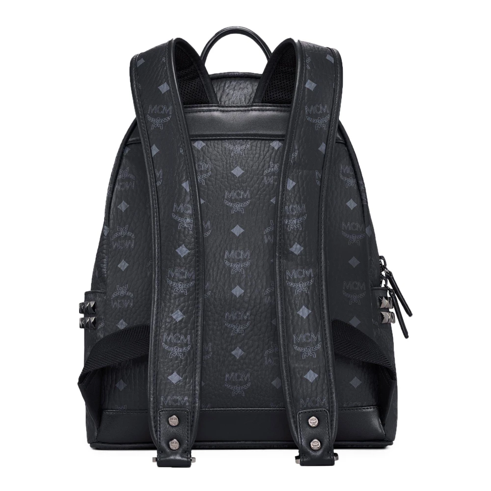 MCM Stark rugzak in Visetos met zijstuds Black Dames
