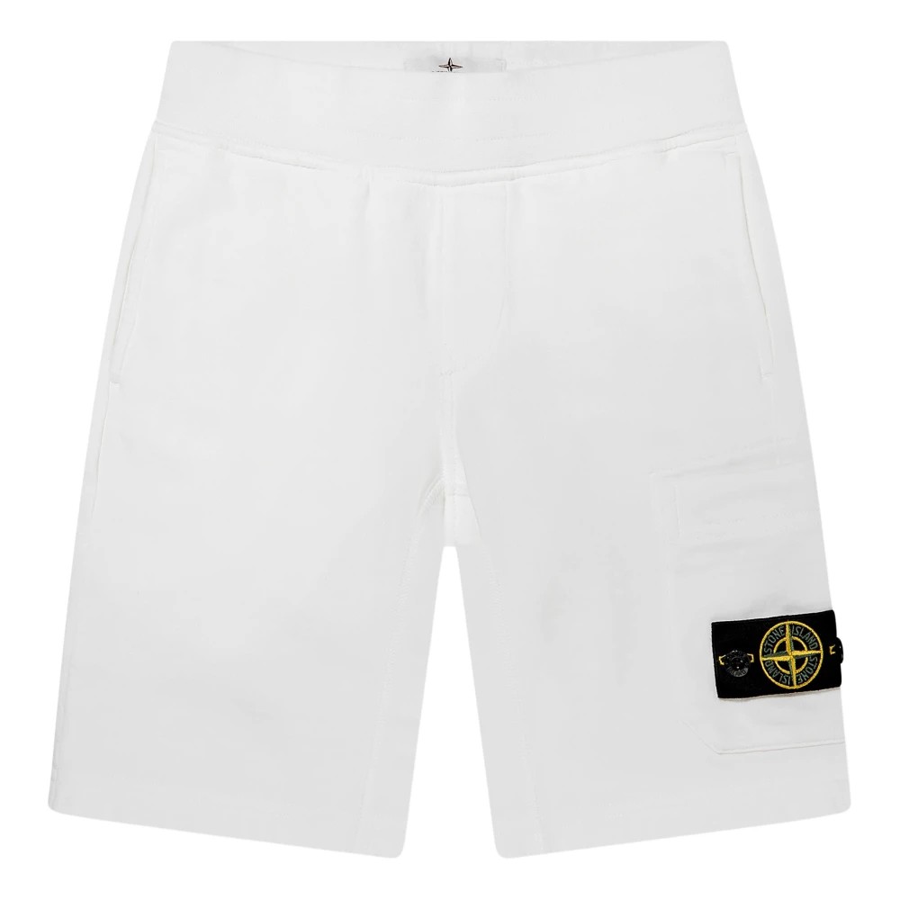 Stone Island Men's White Logo Pocket Shorts
