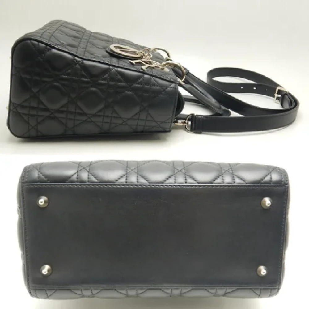 Dior Vintage Pre-owned Leather handbags Black Dames