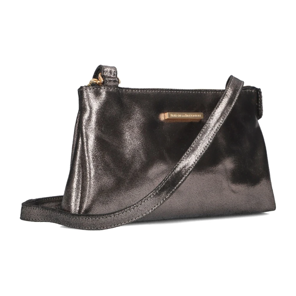 Fred de la Bretoniere Grijze leren crossbody schoudertas Gray Dames