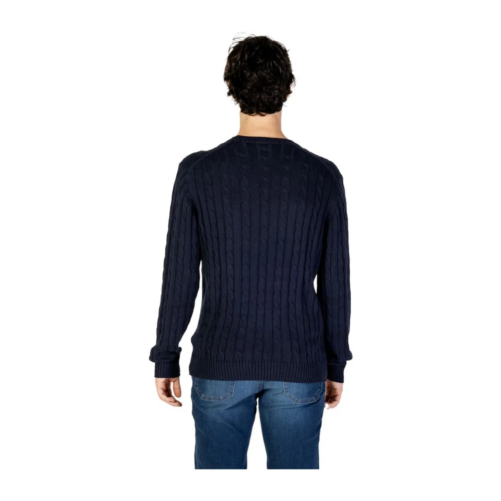 U.s. Polo Assn. Blauwe Gebreide Trui Katoen Kasjmiermix Blue Heren
