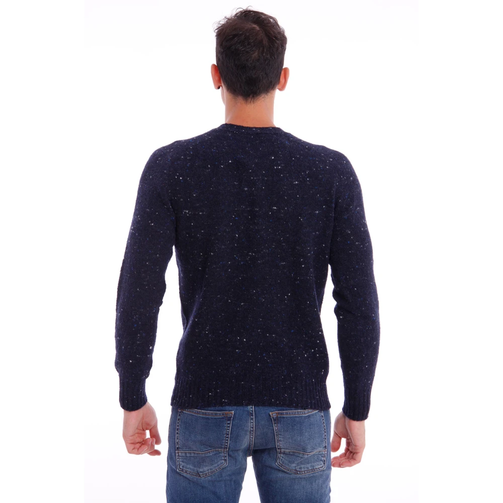 Drumohr Donegal Crew Neck Sweater Blue Heren