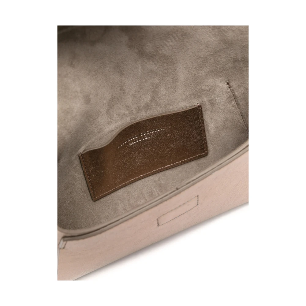 BRUNELLO CUCINELLI Goudkleurige Schoudertas met Magnetische Sluiting Yellow Dames