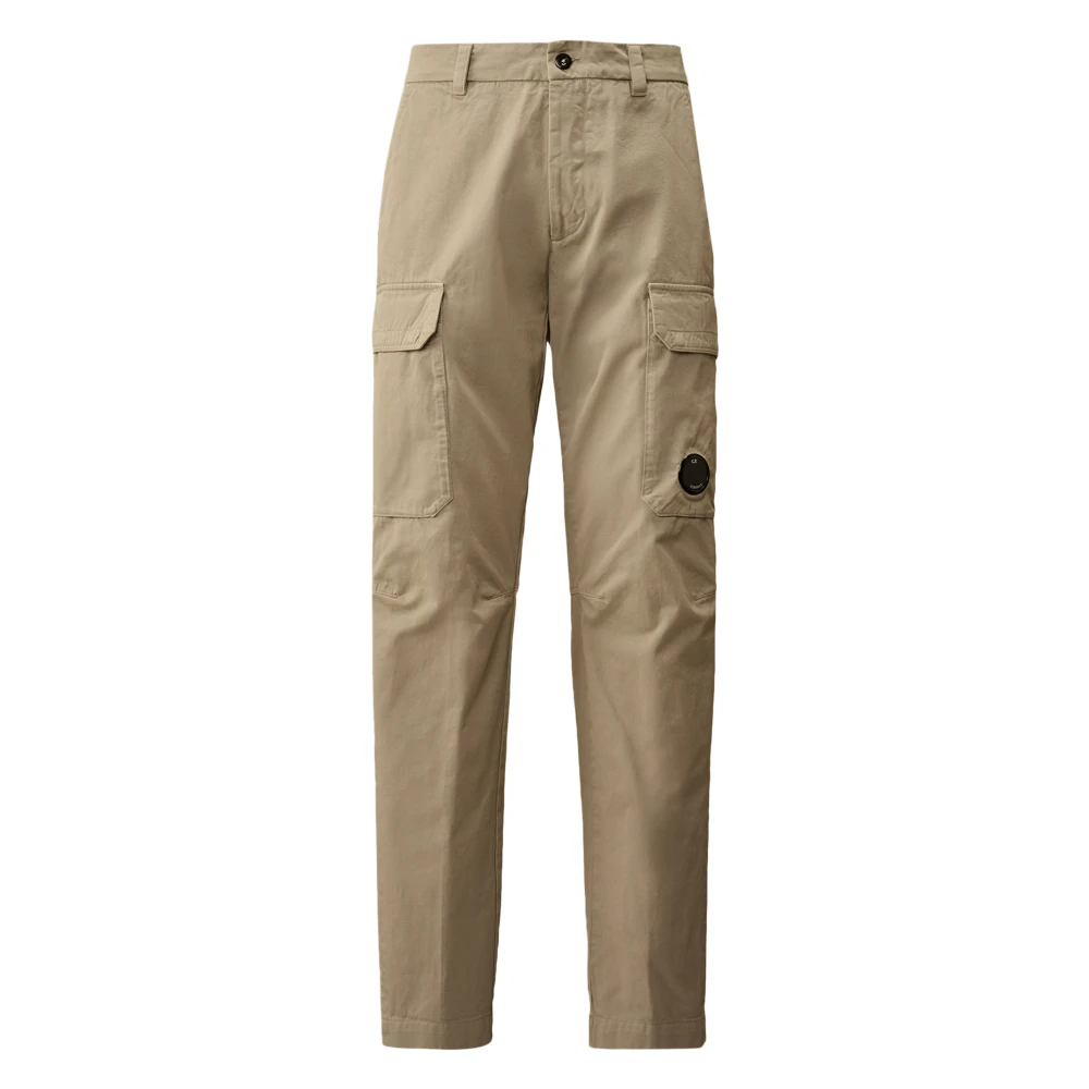C.p. Company Men's Gray Straight Trousers, Xl, Cotton Gabardine Loose Cargo Trousers