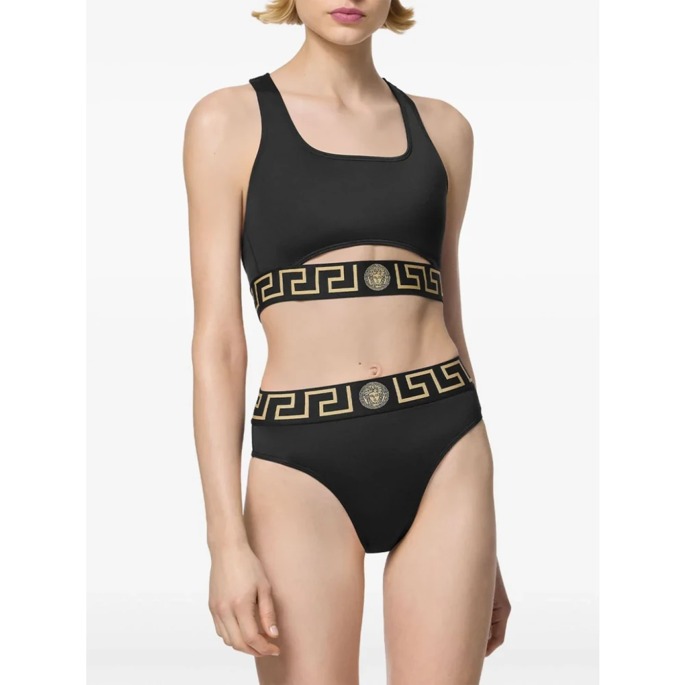 Versace Grieks Medusa-motief Zwempak Zwart Black Dames