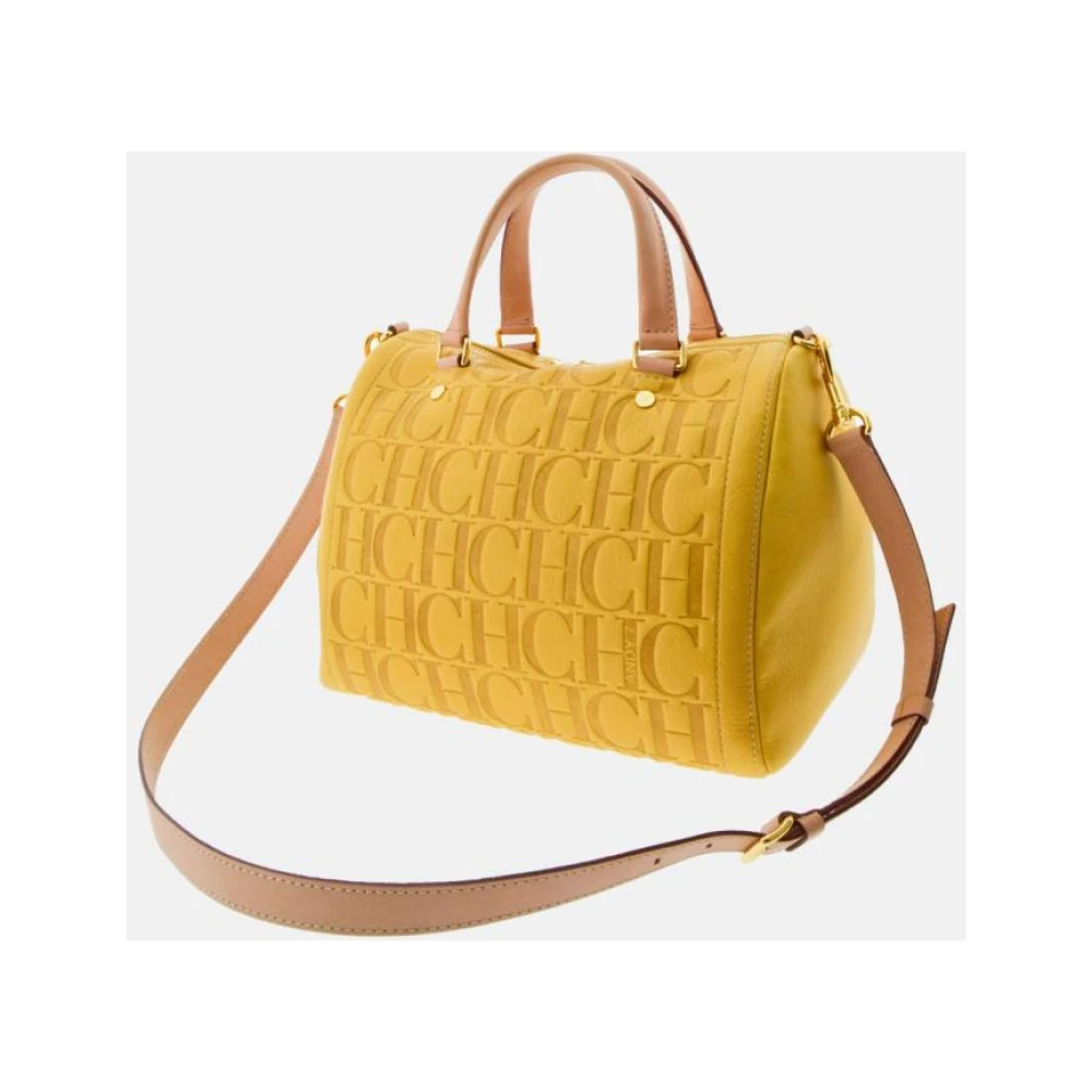 Carolina Herrera Vergrendelde Amarillo Getatoeëerde Schoudertas Yellow Dames