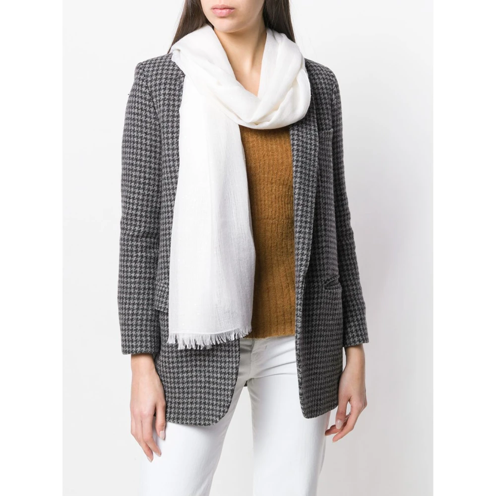 BRUNELLO CUCINELLI Witte sjaals voor een stijlvolle look White Dames