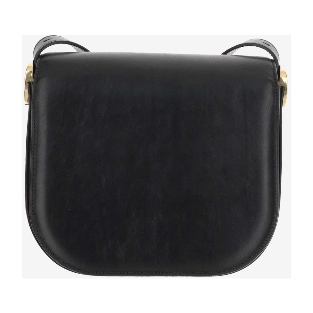 Jil Sander Schoudertas van kalfsleer met klep Black Dames