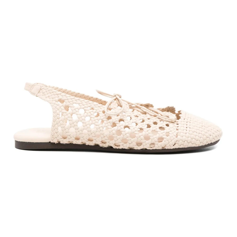 Hereu Beige Sardana Lace-Up Woven Slingback Pump