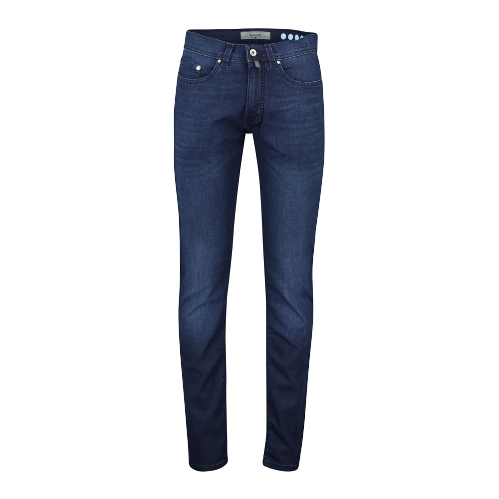 Pierre Cardin Donkerblauwe 5-Pocket Zomer Jeans Blue Heren