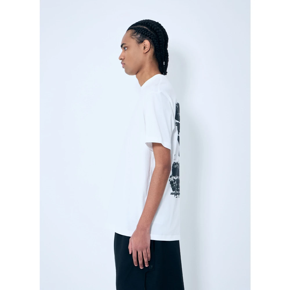 Y-3 Logo Print Crewneck T-Shirt White Heren